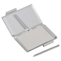PORTA NOTAS EJECUTIVO CON PLUMA, BLOCK Y TARJETERO METALICO.